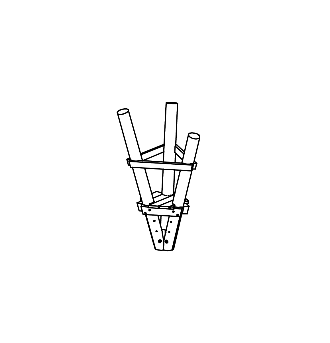 Kleines Dreieckspodest h=1m