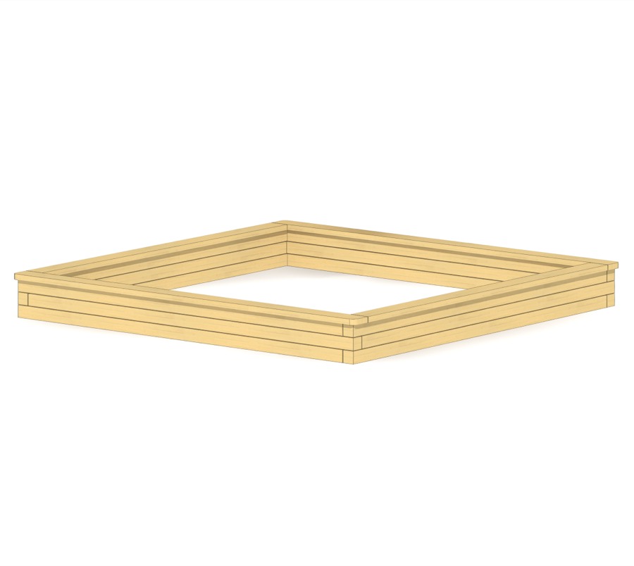 Sandkasten 3-lagig, 3x3m