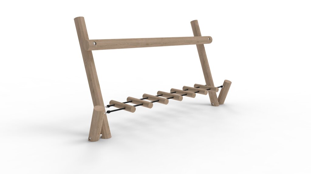Balancierbrücke mit Rundholztritten
