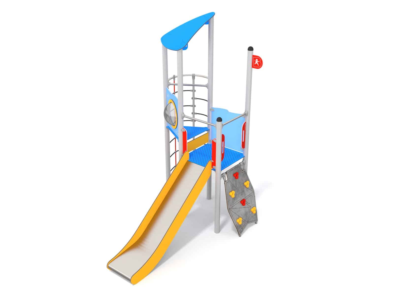 Turm mit Rutsche und Linarium für den Spielplatz