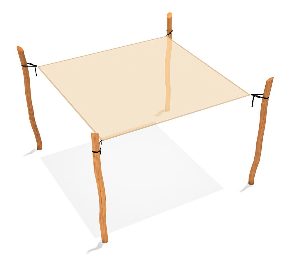 Sonnensegel komplett Simon 4x4 m