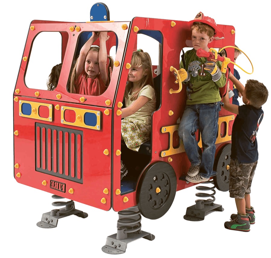 Feuerwehrauto mit Federn