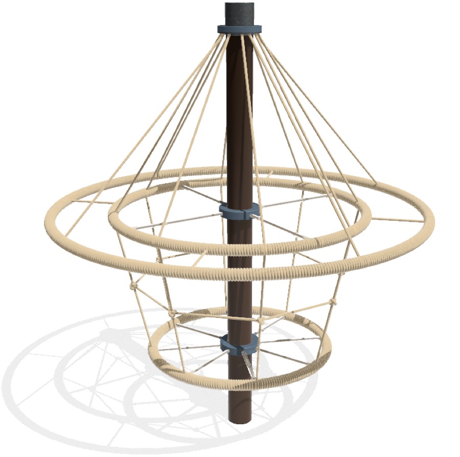 Kletterbaum Cristal, Seile beige