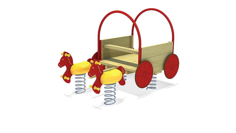 Mehrfachfederwippe Planwagen