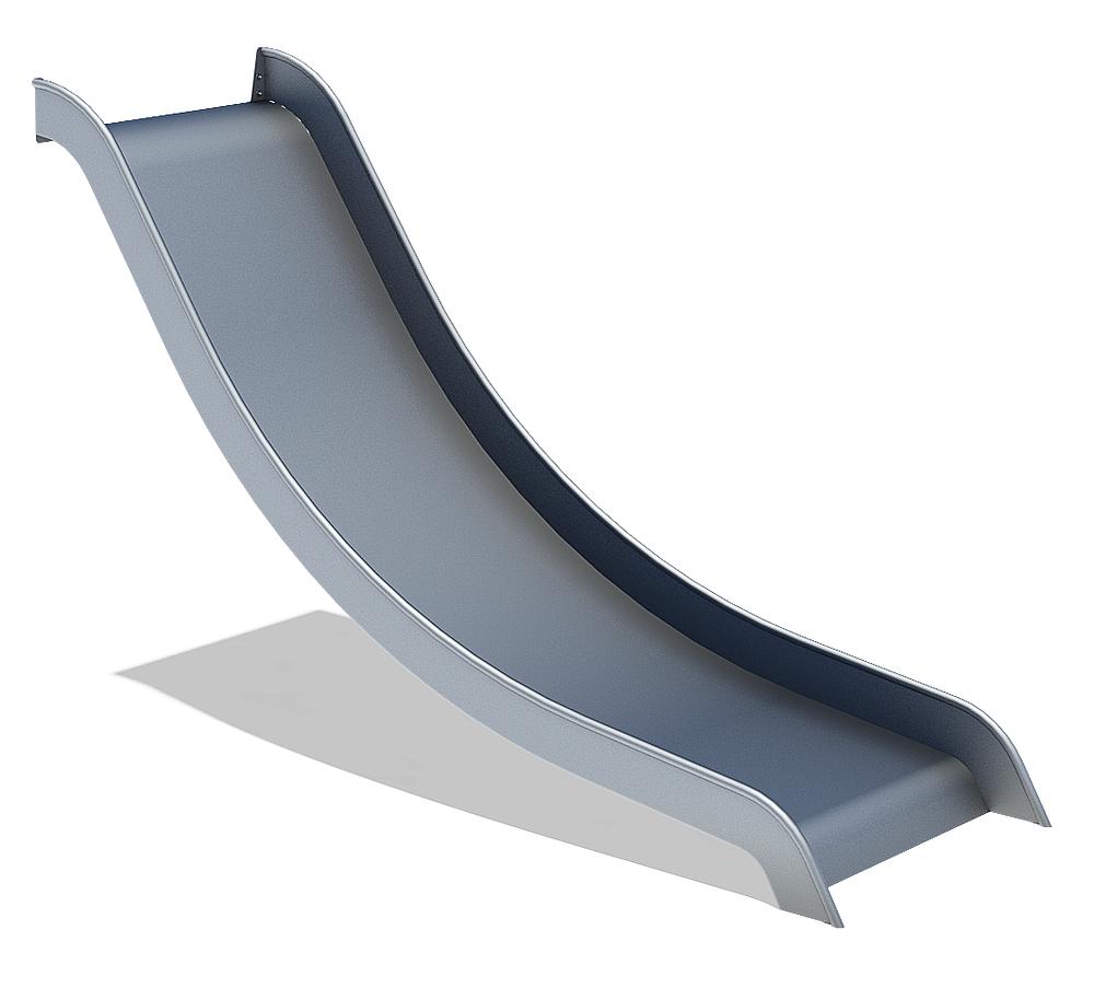 Anbaurutsche steil breit PH 195 cm, V2A