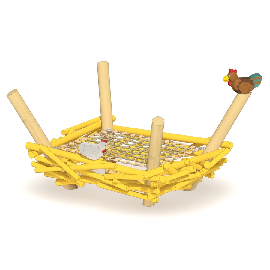 Misthaufen mit Hahn und Huhn