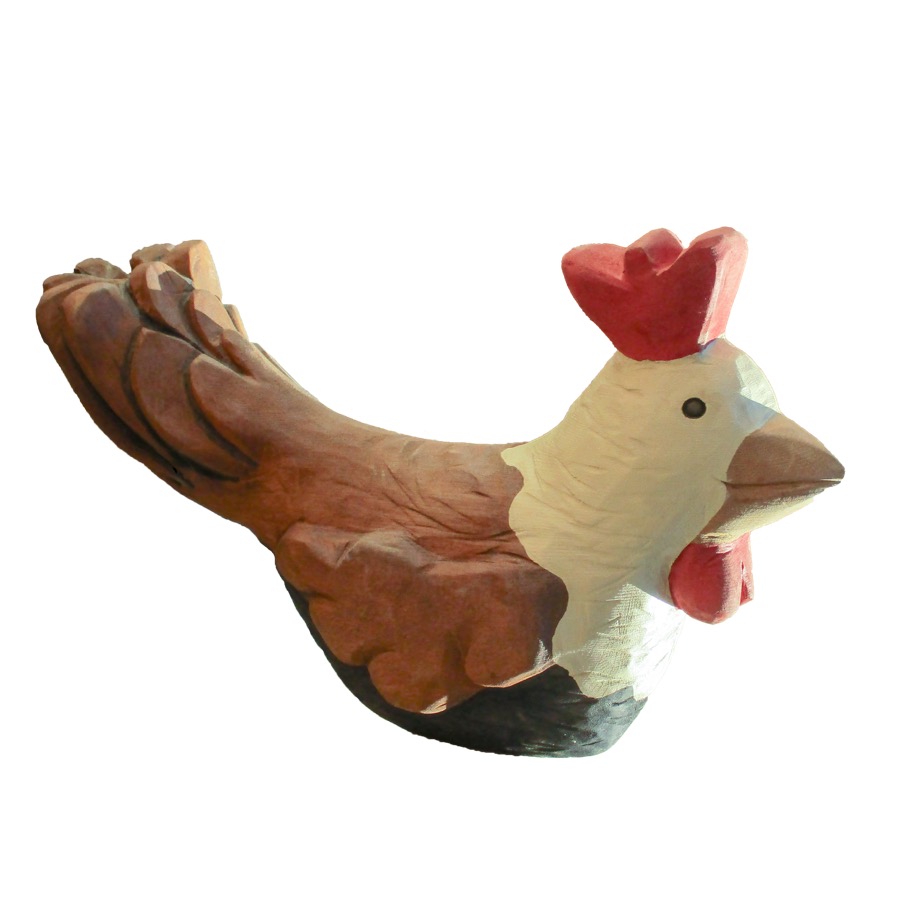 Pfostenkopf/Schnitzfigur Hahn 2 -