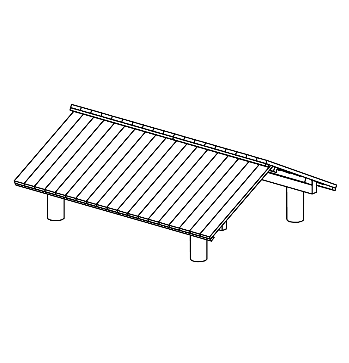 Dach für Viereckplattformen