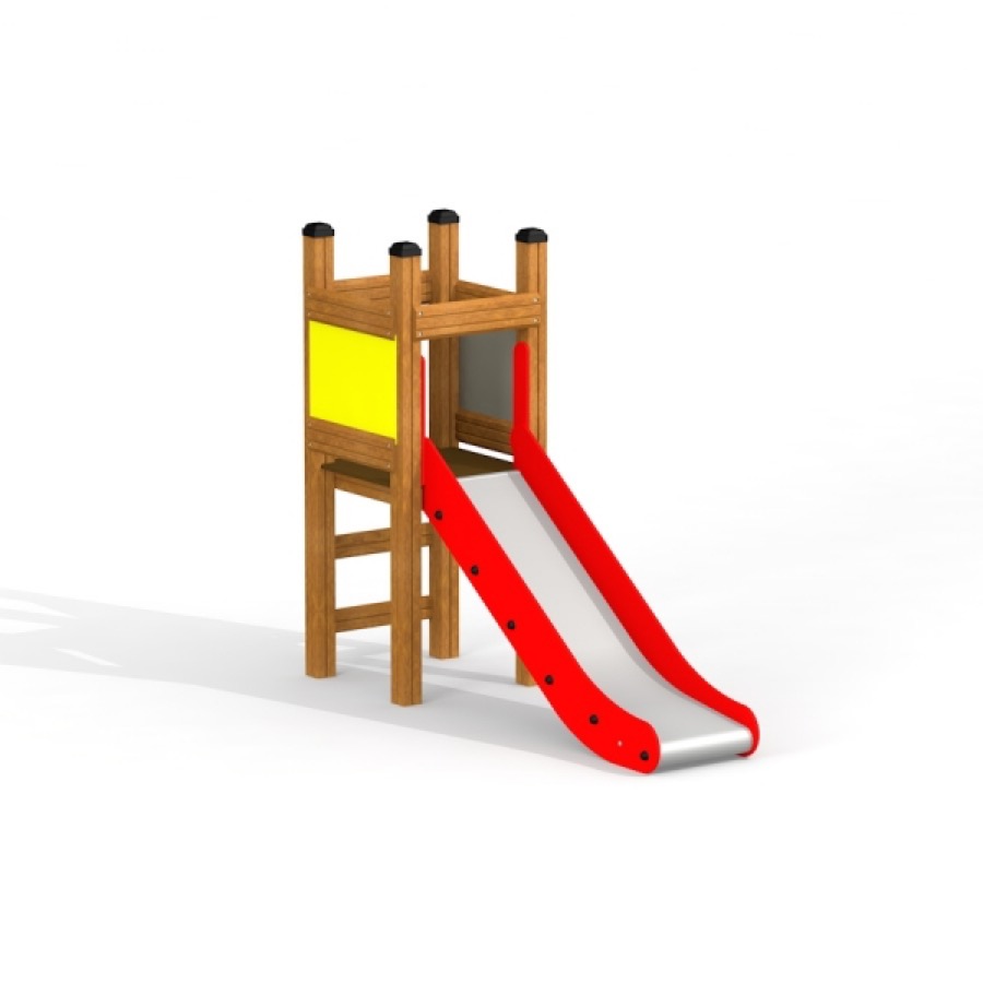 Kleiner Spielturm mit Rutsche