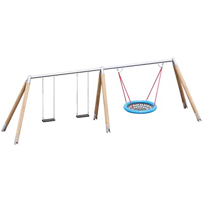 Playparc Schaukelanlage mit Vogelnest „Holz/Metall“