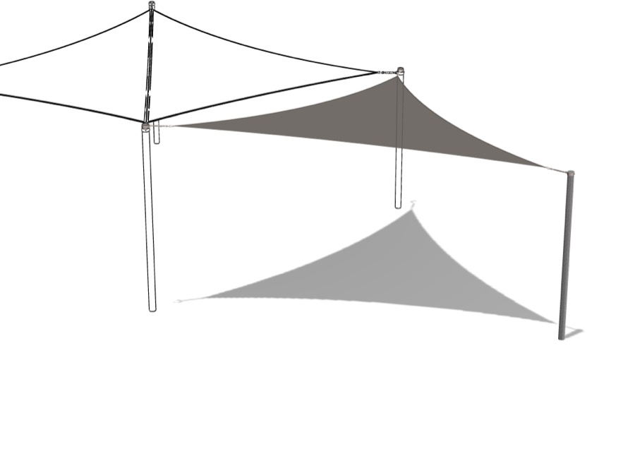 Feststehender/Temporärer Sonnenschutz, 6 x 6 x 6 m