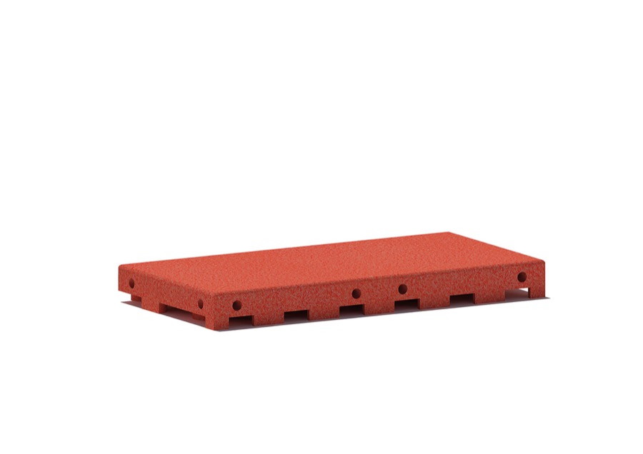 Fallschutzplatte 50 mm, Rot, 250 x 500 mm, FF 150
