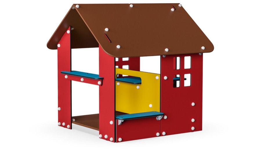 Spielhaus mit 2 Räumen (Tisch + Bänke + Tresen) BASIC750