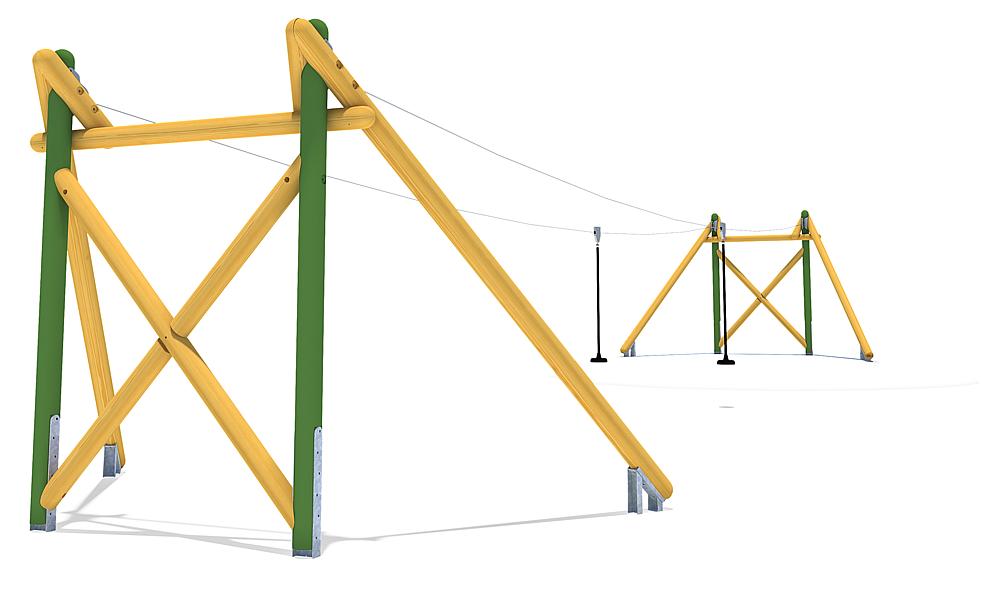 Seilbahn Montana Duo 20 m für Hügelverbau