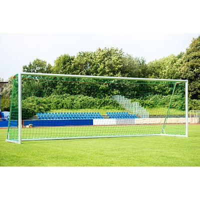 Sport-Thieme Grossfeld-Fußballtor mit freier Netzaufhängung SimplyFix, eckverschweisst, silber