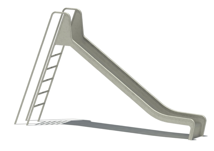 Bockrutschbahn Edelstahl, Einsitzhöhe 175 cm