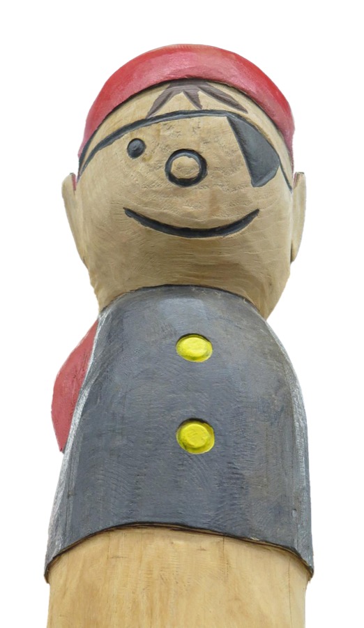 Pfostenkopf/Schnitzfigur Pirat -