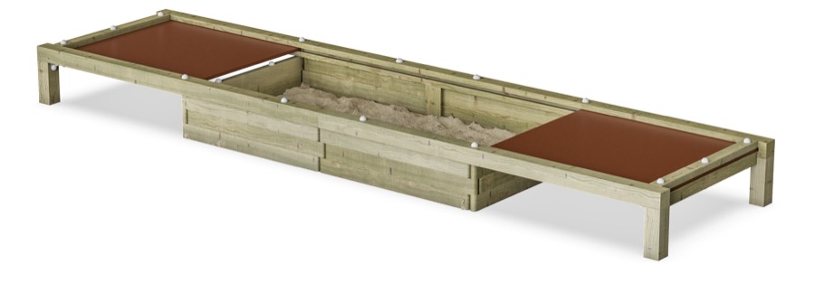 Sandkasten (215 cm x 100 cm) mit Sitzflächen KPL510