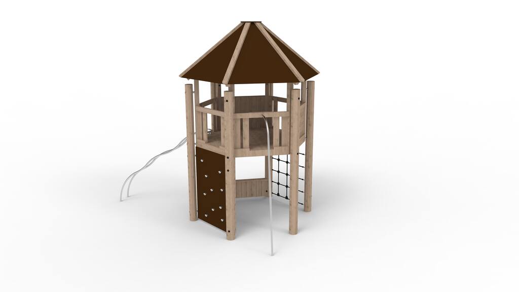Kletterturm System 6 mit Boden und Dach