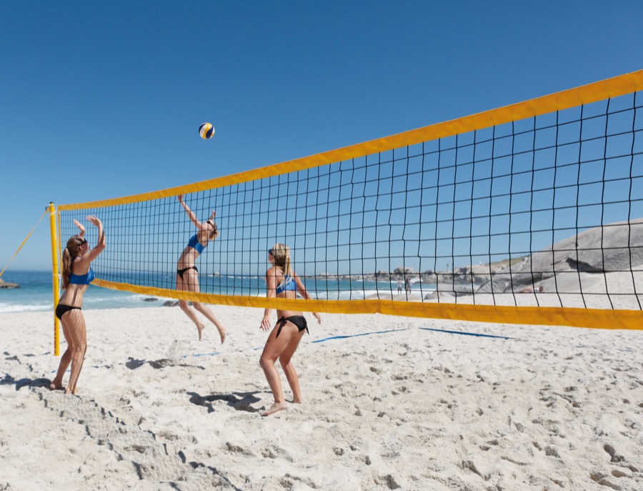 Volleyball-Anlage mit Nylonnetz