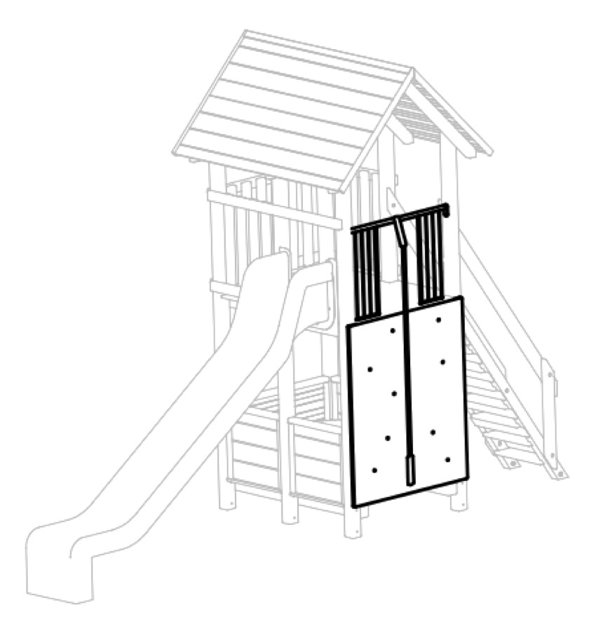 Kletterwand für Turm aus Edelkastanie