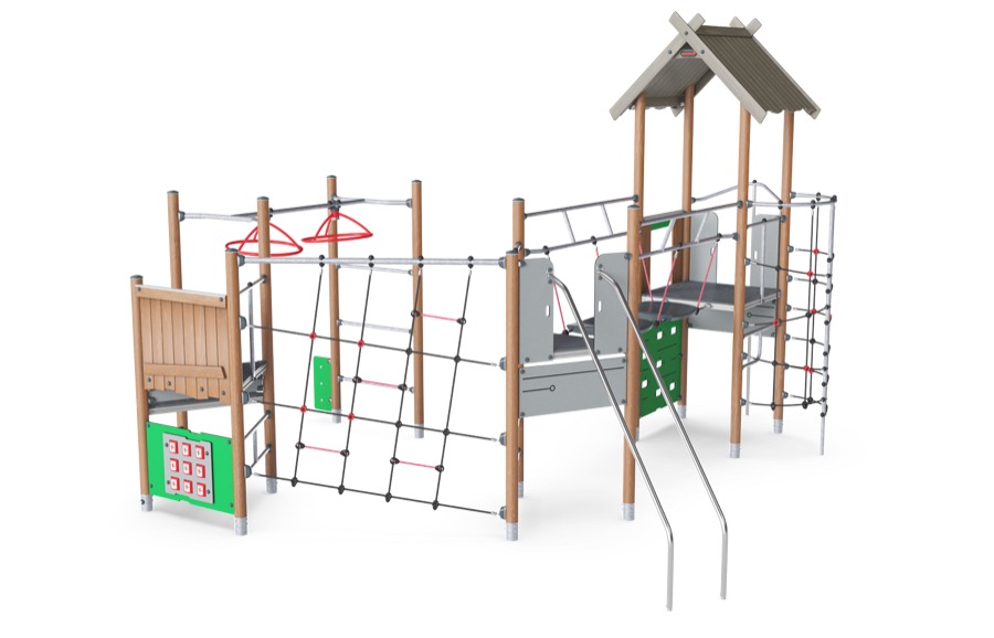 3-Turm-Spielanlage mit Turbo-Hangelstrecke PCW310221