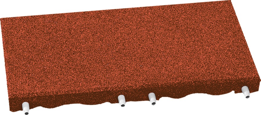 Fallschutzplatte 30 mm, Rot, 250 x 500 mm, FF 100