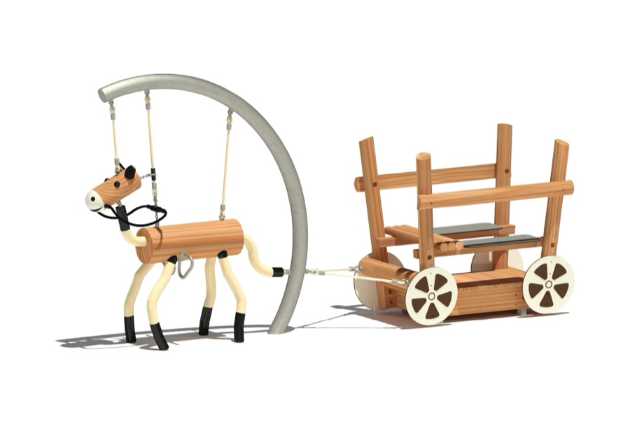 Wackelpferd mit Wagen 1844