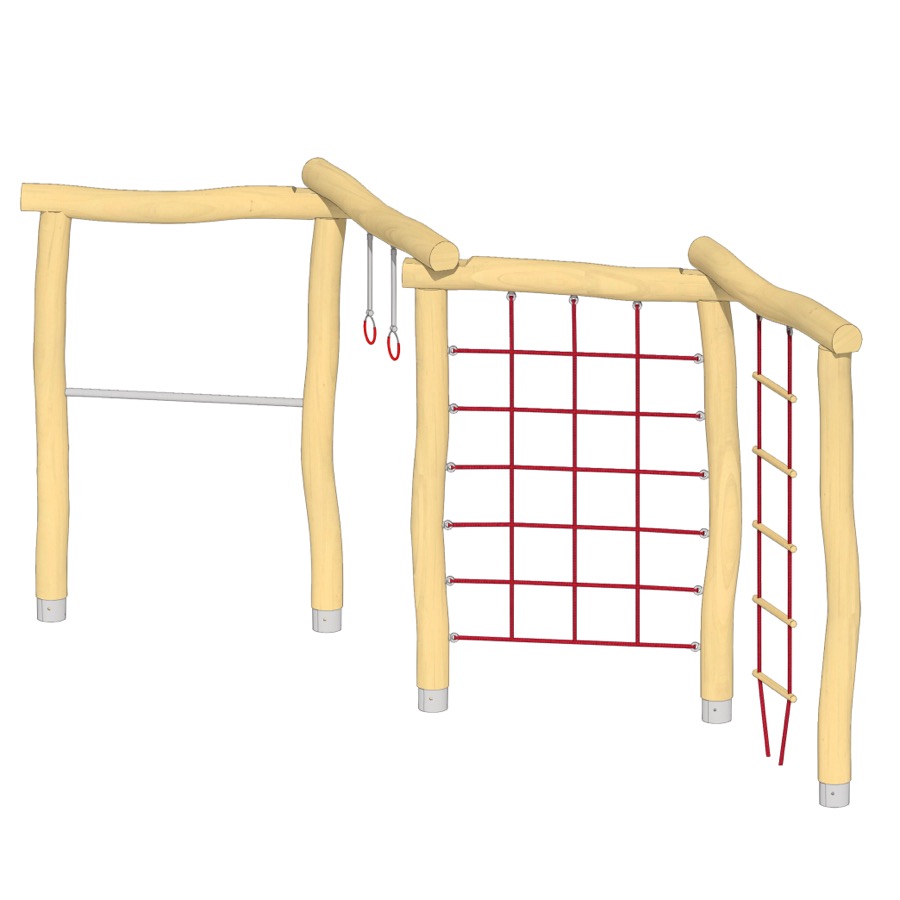 Zick-Zack-Kletterwand 4-teilig