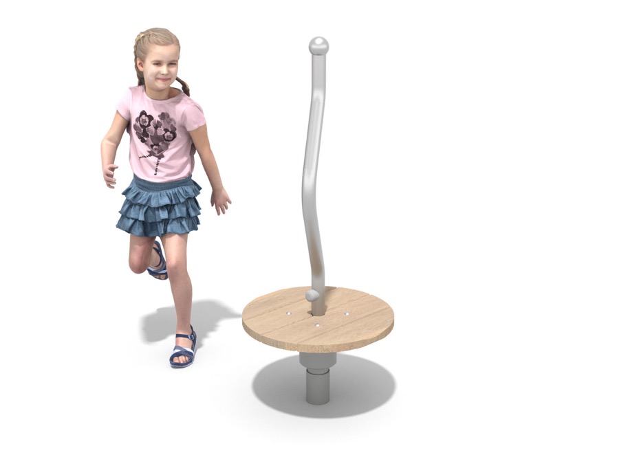 Kleine Drehkarussell mit Stange aus Robinie