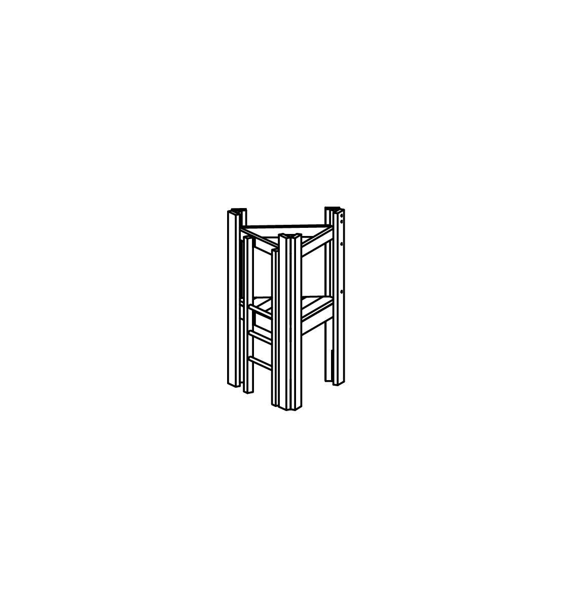 Kleine Dreieckhütte mit Leiter
