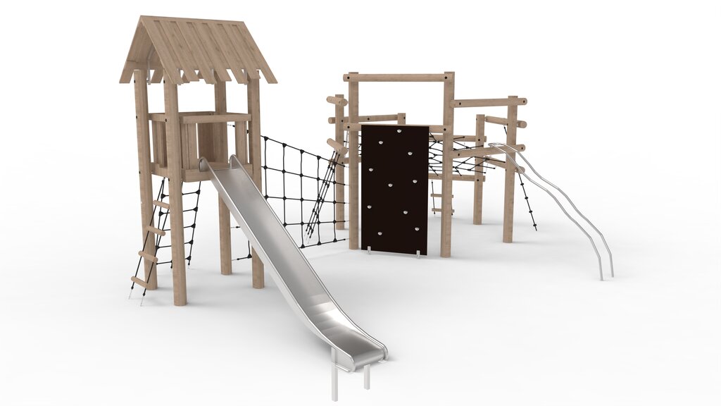 Klettersystem mit Rutsche