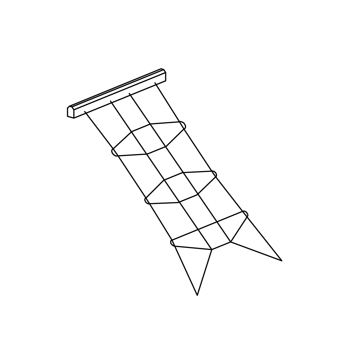 Schräges Kletternetz für Plattformen