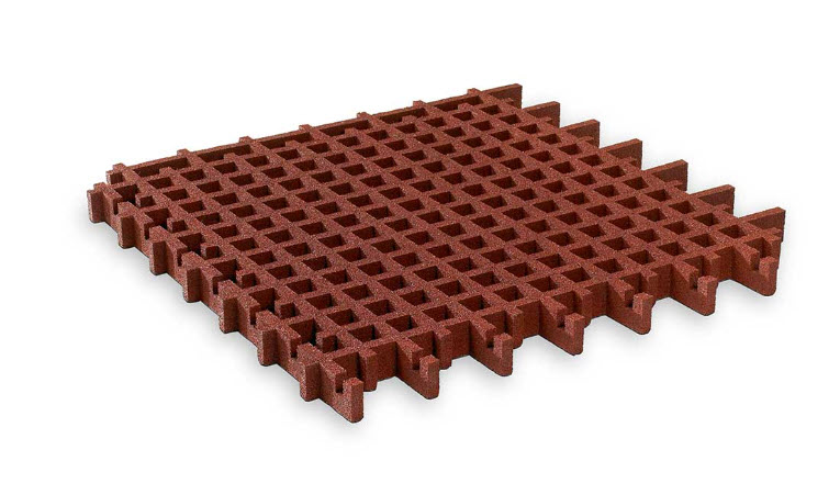Rasengitterplatte 65 mm, Rot, 1000x1000 mm, FF 210