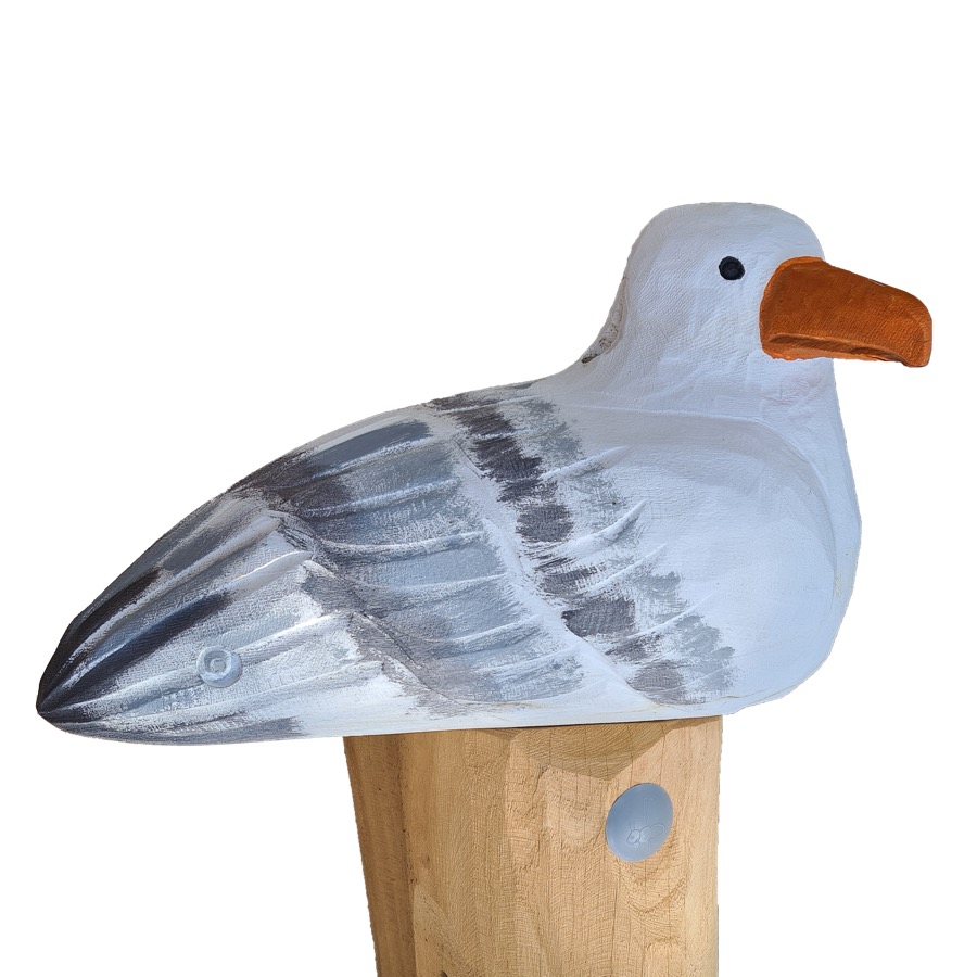 Pfostenkopf/Schnitzfigur Möwe -