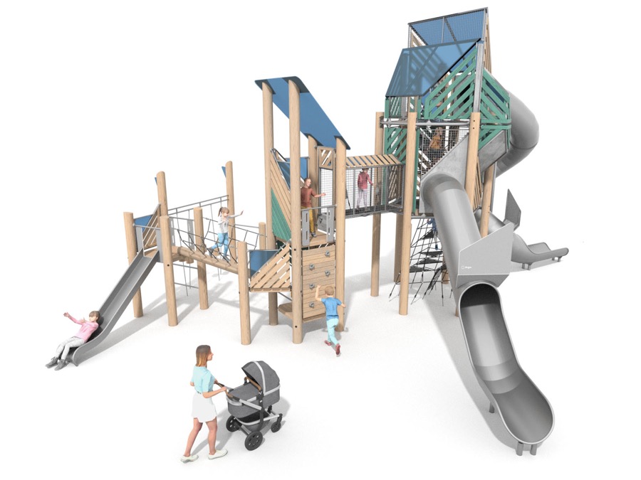 Robinien-Türme mit Rutschen für Spielplatz