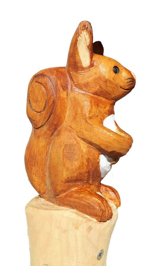 Pfostenkopf/Schnitzfigur Eichhörnchen 3 -