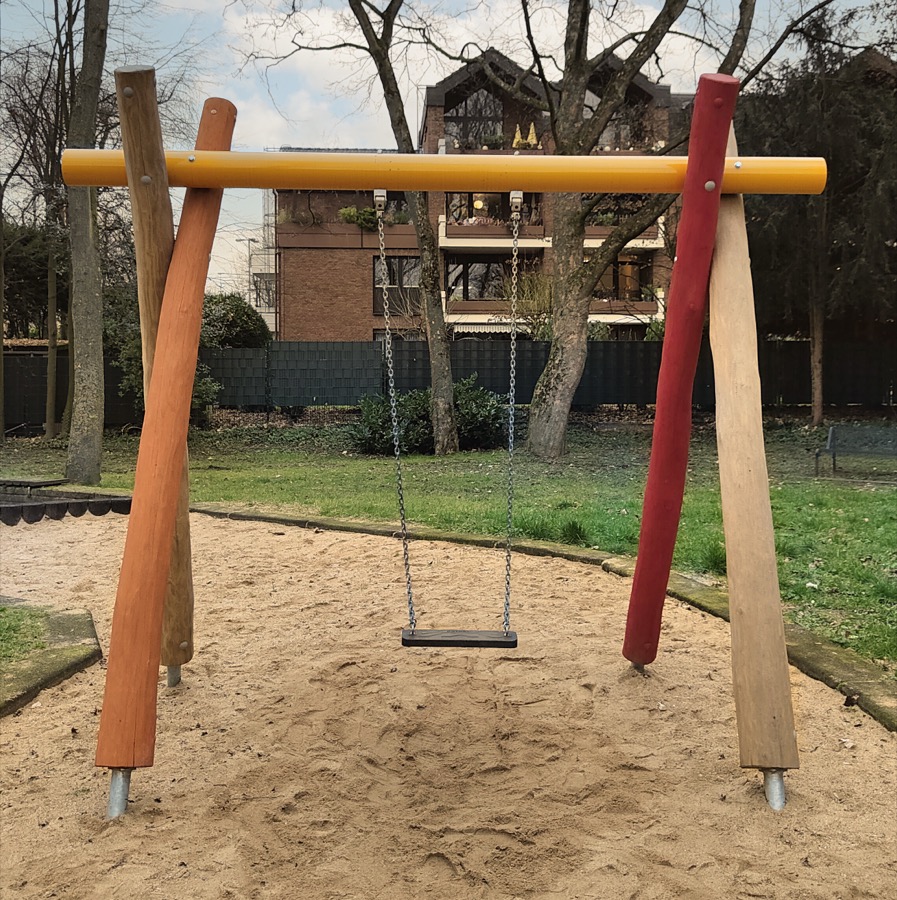 Schaukel 1-fach LH210cm, Querrohr Stahl verzinkt und plv