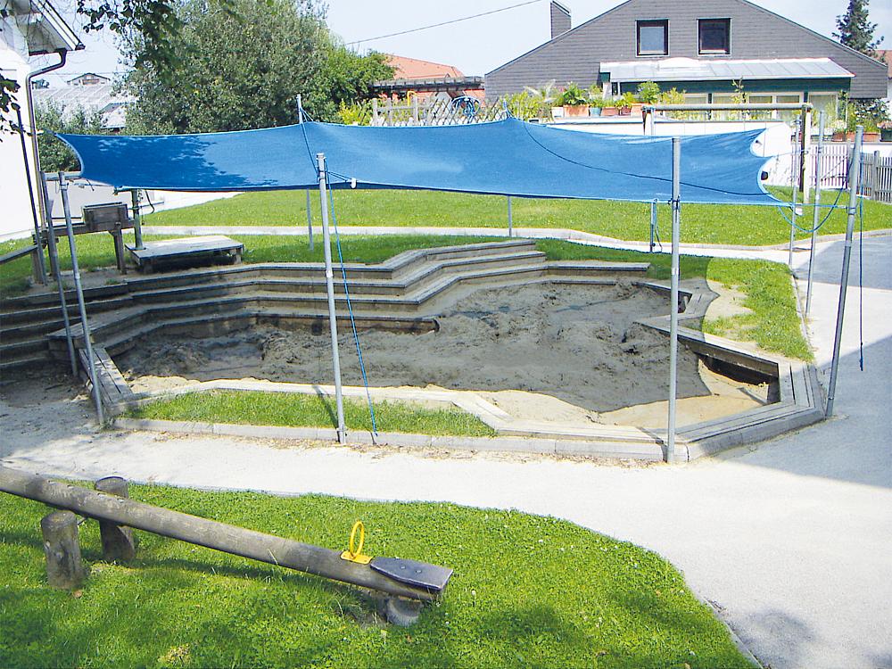 Schattensegel höhenverstellbar Sechseck