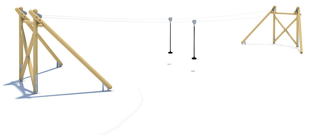 Seilbahn Montana Duo 20 m für Hügelverbau