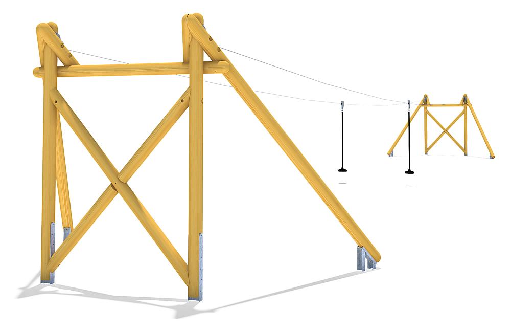 Seilbahn Montana Duo 30 m für Hügelverbau