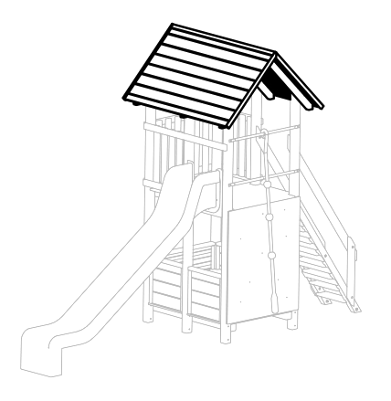 Satteldach zu Kombiturm aus Ficht imprägniert
