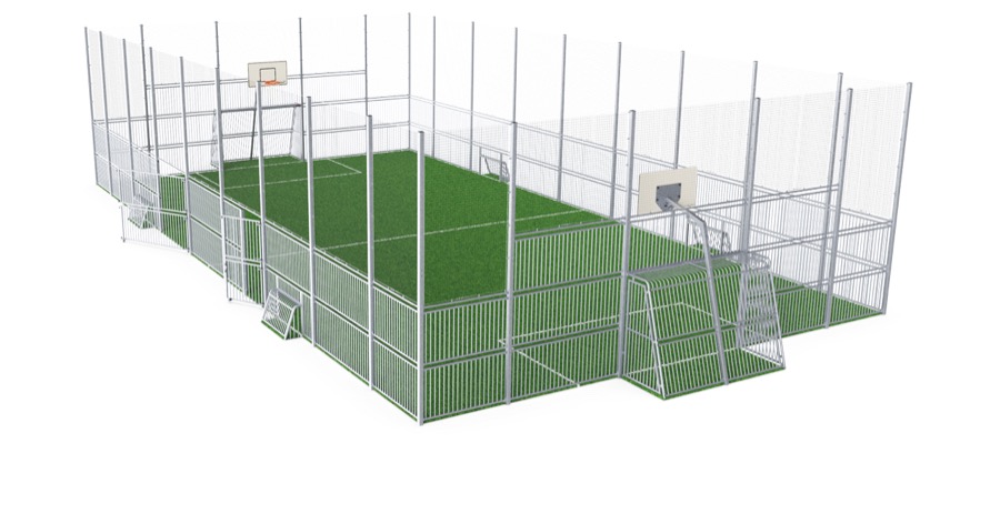 MUGA, 12 x 24 m, Seitenhöhe 5 m, Stahl FRE600701