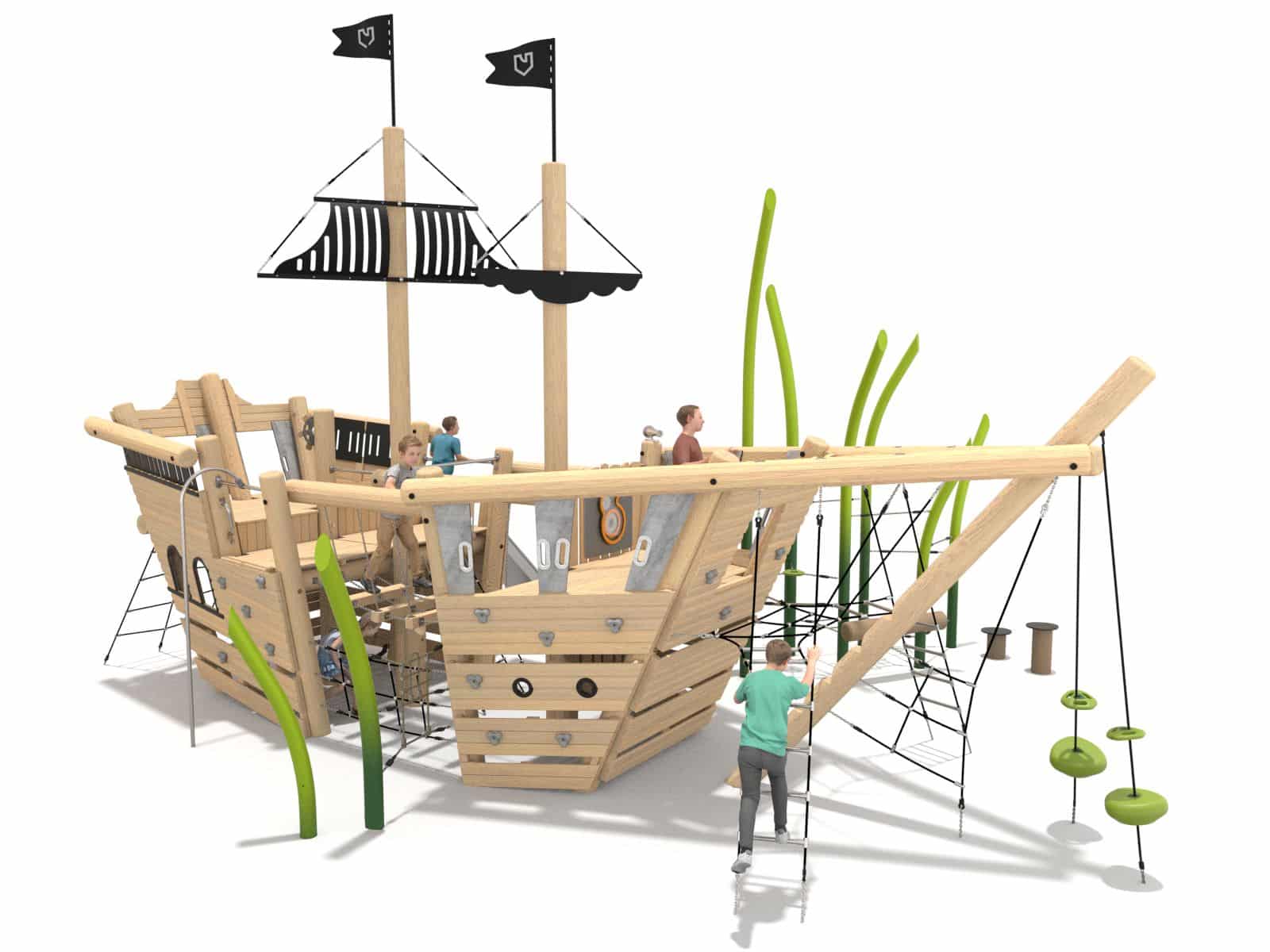 Holzschiff für Spielplatz