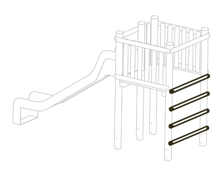 Sprossenaufstieg für Turm aus Fichte