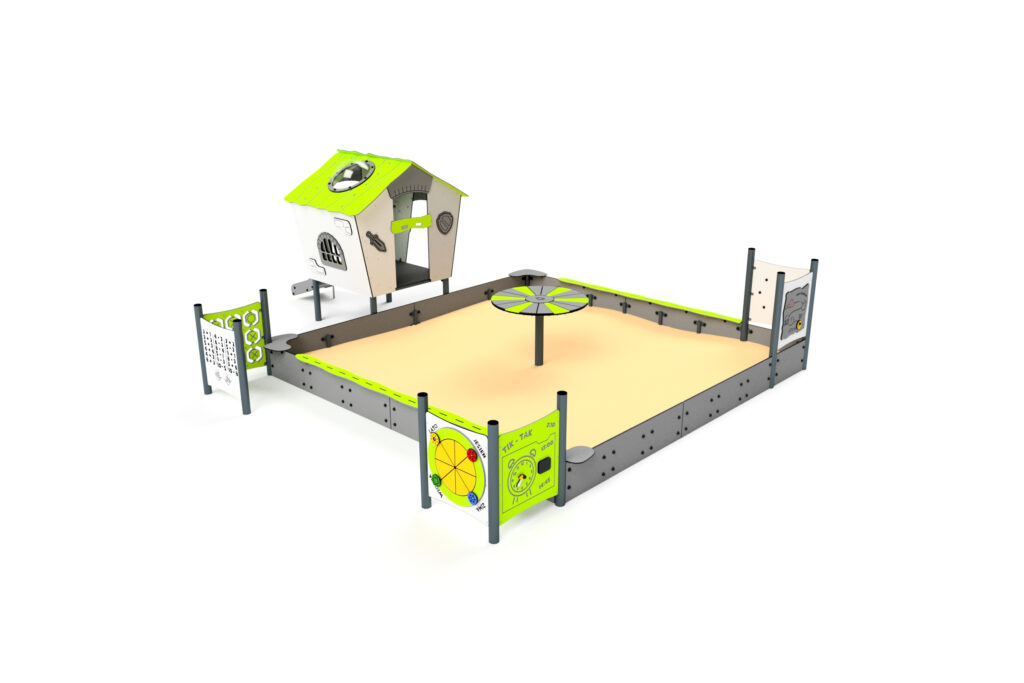 3214S Pädagogischer Sandkasten mit Spielhaus