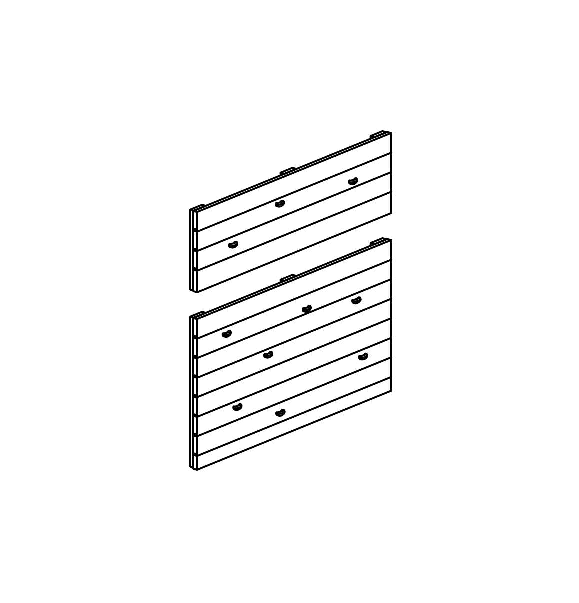 Kletterwand mit 13 Klettergriffen
