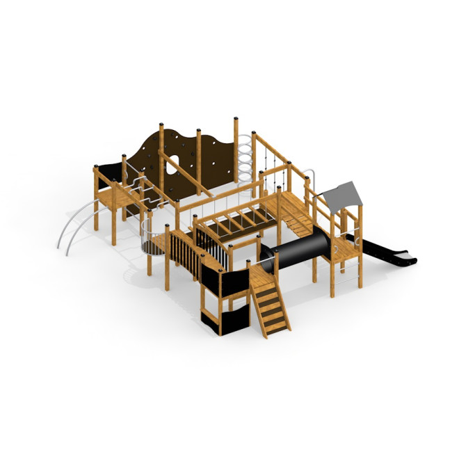 King-Kong Burg II Spielanlage mit Spielturm, Kletterwand und Rutsche