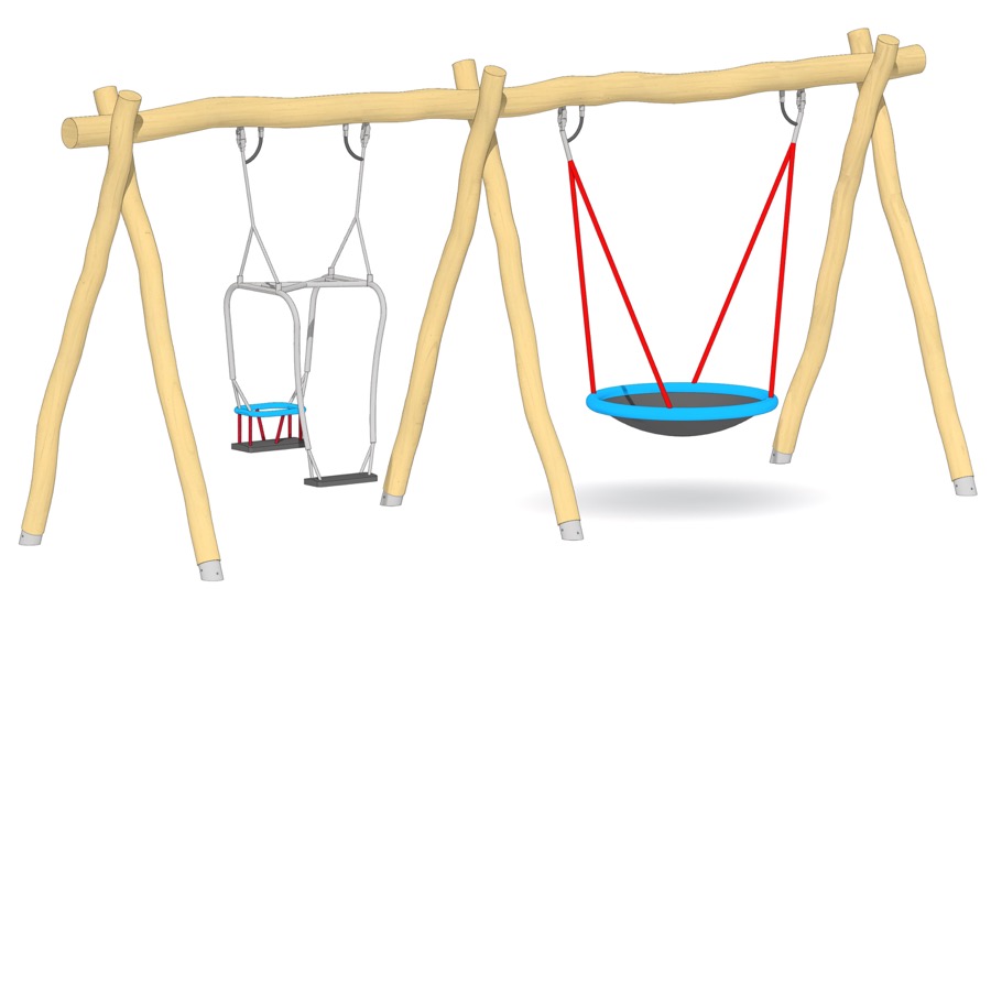 Schaukel-Nestkorb-Kombi LH250cm, Eltern-Kind-Sitz