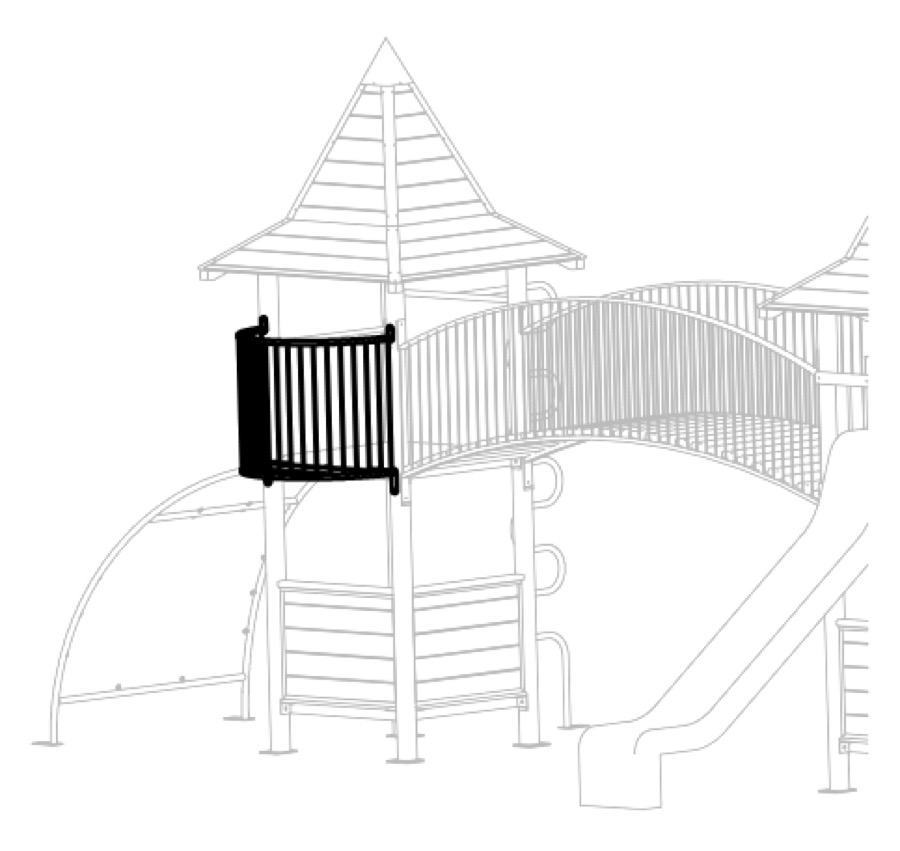 Balkon für Turm aus Fichte